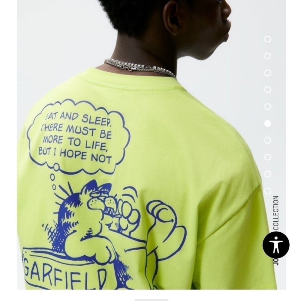ZARA MEN WHITE GARFIELD © NICKELODEON PRINT T-SHIRT Size L #B1971 1165 405 301 - Picture 4 of 5
